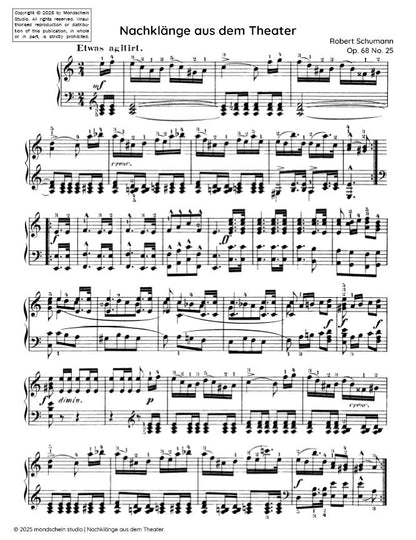 Schumann -  Nachklänge aus dem Theater (Echoes from the Theatre) No. 25 from Album für die Jugend, Op. 68 (PDF Sheet Music / Digital Download)