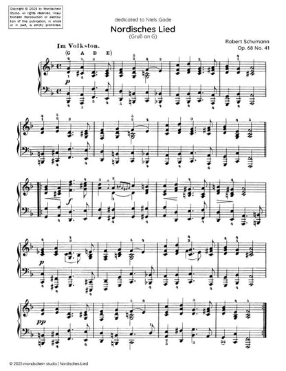 Schumann - Nordisches Lied (Gruß an G) No. 41 from Album für die Jugend, Op. 68 (PDF Sheet Music / Digital Download)