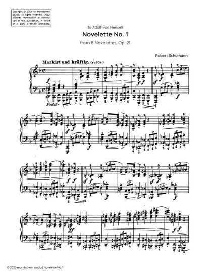 Schumann - Novelette No. 1 from 8 Novelettes, Op. 21 (PDF Sheet Music / Digital Download)