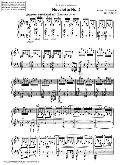 Schumann - Novelette No. 2 from 8 Novelettes, Op. 21 (PDF Sheet Music / Digital Download)