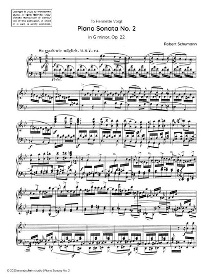 Schumann - Piano Sonata No. 2 in G minor, Op. 22 (PDF Sheet Music / Digital Download)