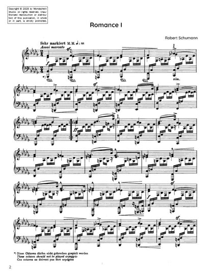 Schumann - Romance, Op. 28 No. 1 (PDF Sheet Music / Digital Download)