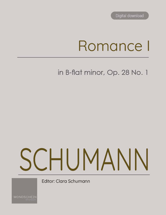 Schumann - Romance, Op. 28 No. 1 (PDF Sheet Music / Digital Download)