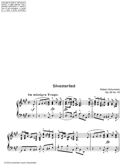 Schumann - Silvesterlied No. 43 from Album für die Jugend, Op. 68 (PDF Sheet Music / Digital Download)