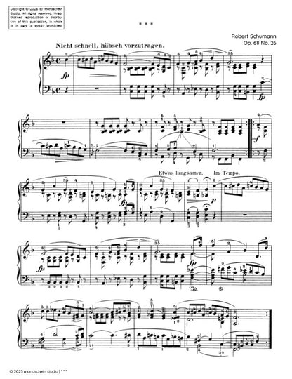 Schumann - * * * (untitled) No. 26 from Album für die Jugend, Op. 68 (PDF Sheet Music / Digital Download)