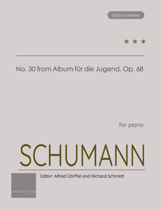 Schumann - * * * (untitled) No. 30 from Album für die Jugend, Op. 68 (PDF Sheet Music / Digital Download)