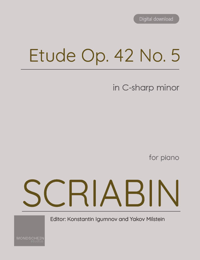 Scriabin - Etude in C-sharp minor, Op. 42 No. 5 (PDF Sheet Music / Digital Download)
