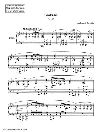 Scriabin - Fantaisie, Op. 28 (PDF Sheet Music / Digital Download)