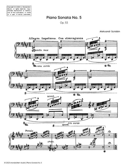 Scriabin - Piano Sonata No. 5, Op. 53 (PDF Sheet Music / Digital Download)