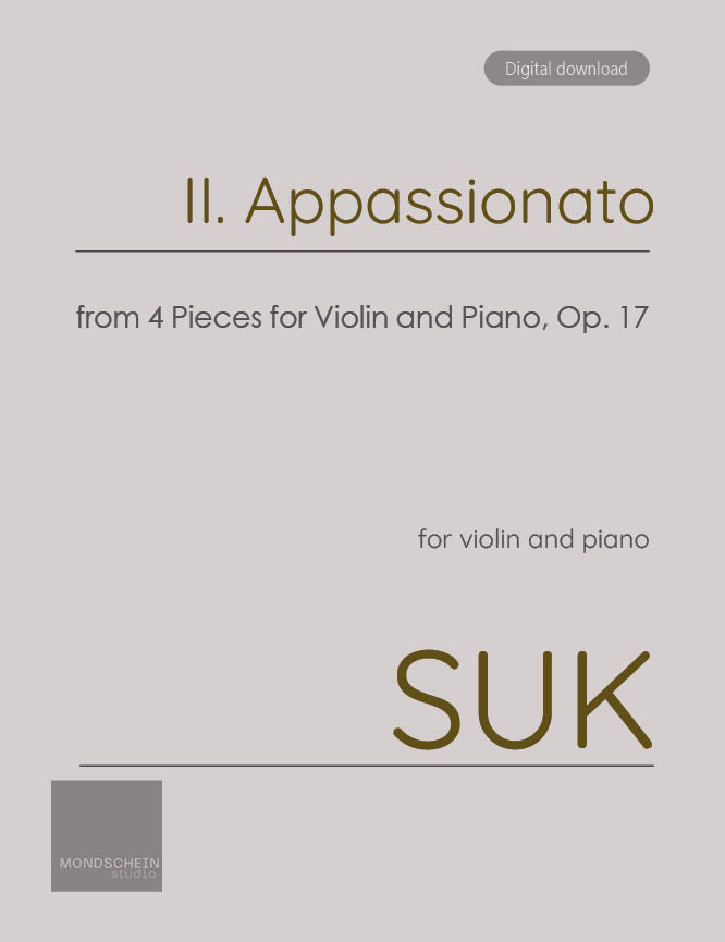 Suk - Appassionato, Op. 17 No. 2 (PDF Sheet Music / Digital Download)