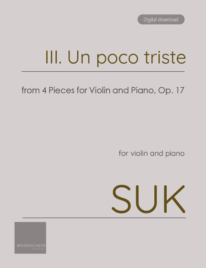 Suk - Un poco triste, Op. 17 No. 3 (PDF Sheet Music / Digital Download)