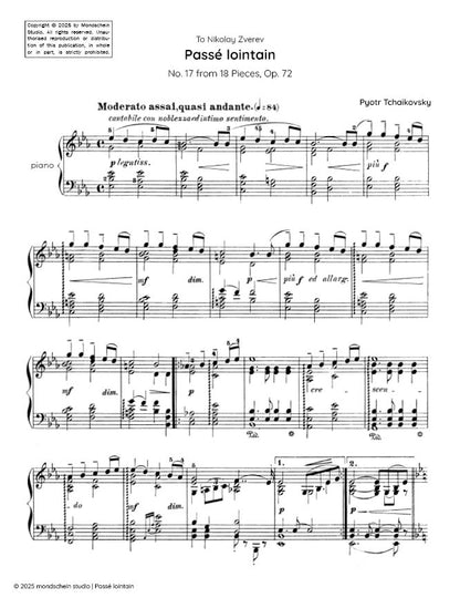 Tchaikovsky - Passé lointain from 18 Pieces, Op. 72 No. 17 (PDF Sheet Music / Digital Download)