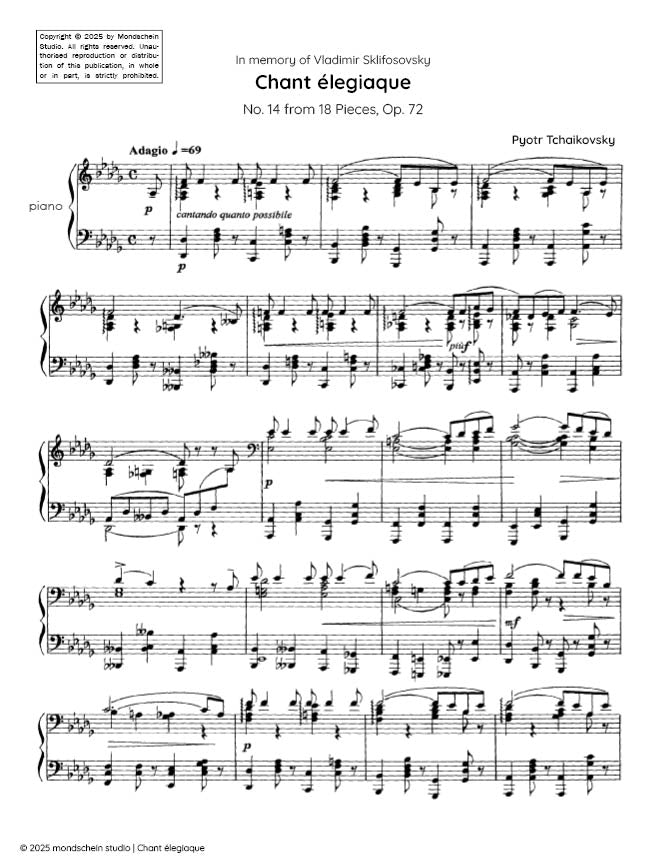 Tchaikovsky - Valse-bluette from 18 Pieces, Op. 72 No. 11 (PDF Sheet Music / Digital Download)