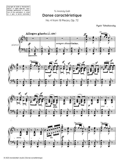 Tchaikovsky - Danse caractéristique from 18 Pieces, Op. 72 No. 4 (PDF Sheet Music / Digital Download)