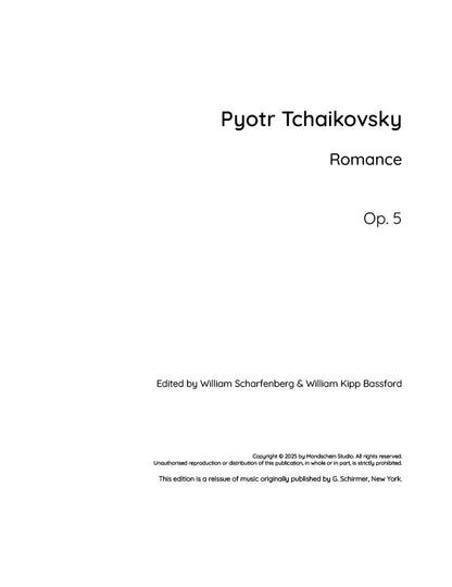 Tchaikovsky - Romance, Op. 5 (PDF Sheet Music / Digital Download)