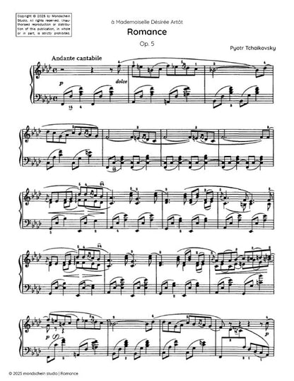 Tchaikovsky - Romance, Op. 5 (PDF Sheet Music / Digital Download)