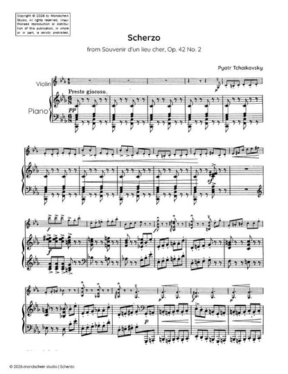 Tchaikovsky - Scherzo, from Souvenir d'un lieu cher, Op. 42 No. 2 (PDF Sheet Music / Digital Download)