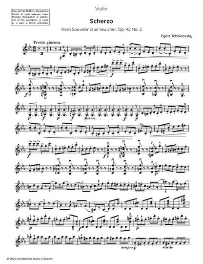 Tchaikovsky - Scherzo, from Souvenir d'un lieu cher, Op. 42 No. 2 (PDF Sheet Music / Digital Download)