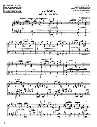 Tchaikovsky - January from The Seasons, Op. 37a (PDF Sheet Music / Digital Download)