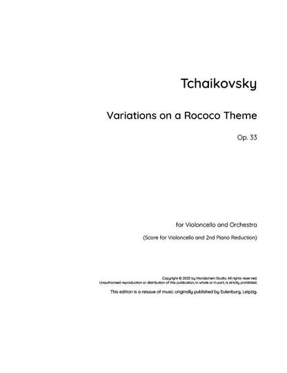 Tchaikovsky - Variations on a Rococo Theme, Op. 33 (PDF Sheet Music / Digital Download)