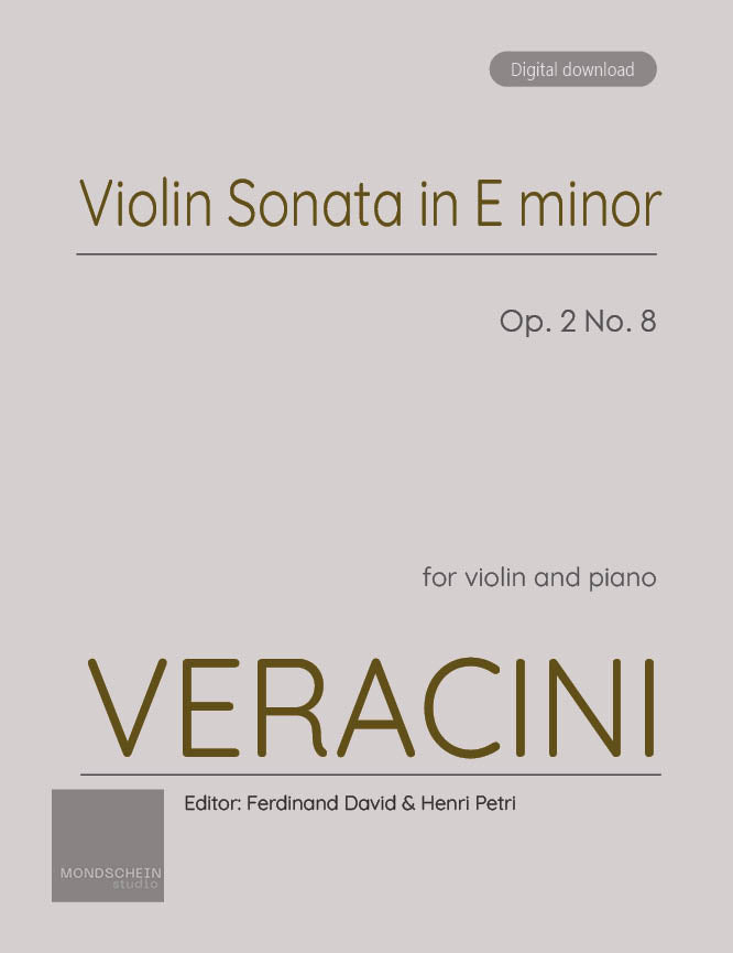 Veracini - Sonata in E minor for Violin and Piano, Op. 2 No. 8 (PDF Sheet Music / Digital Download)