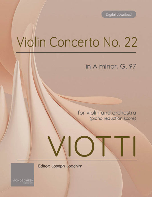 Viotti - Violin Concerto No. 22 in A minor, G. 97 (PDF Sheet Music / Digital Download)