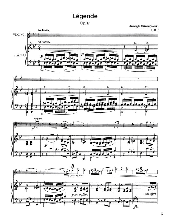Wieniawski - Légende Op. 17 (PDF Sheet Music / Digital Download)
