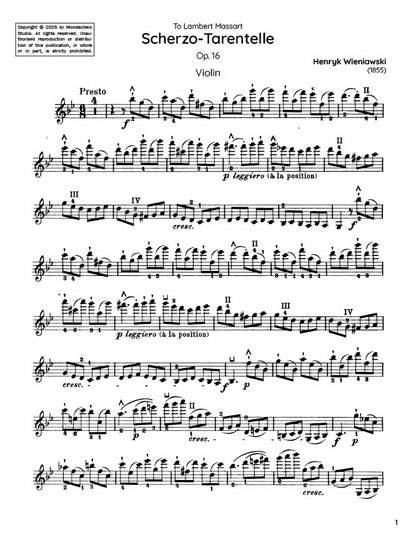 Wieniawski - Scherzo-Tarentelle, Op. 16 (PDF Sheet Music / Digital Download)